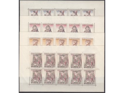 1956, 30h-1.60Kčs Kroje II, 10bloky, Nr.PL913-16, **, výborný stav