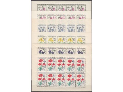 1964, 60h-2Kčs Květiny, 10bloky, Nr.PL1377-83, **, výborný stav