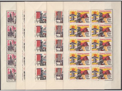 1965, 30h-1.60Kčs Osvobození, 10bloky, Nr.PL1439-43, **