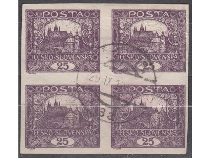 25h fialová, 4blok s ST spirály, Nr.11STs, razítkované, dv papíru