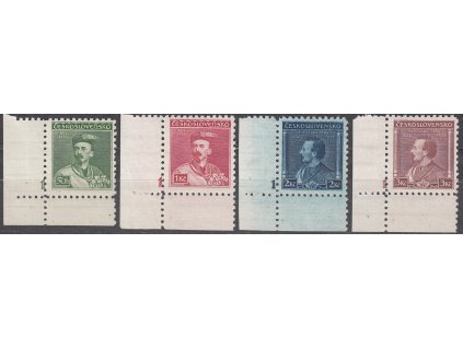 1932, 50h-3Kč série Tyrš, rohová série s DČ 1. Nr.268-71, **/*