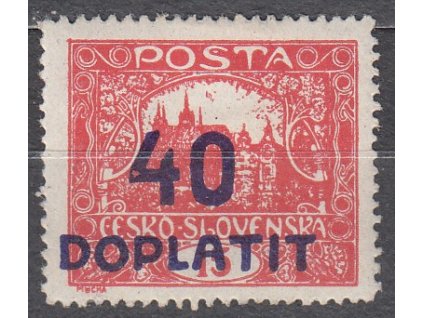 40/15h cihlově červená, Hz.13 3/4:13 1/2, Nr.DL30B, * po nálepce