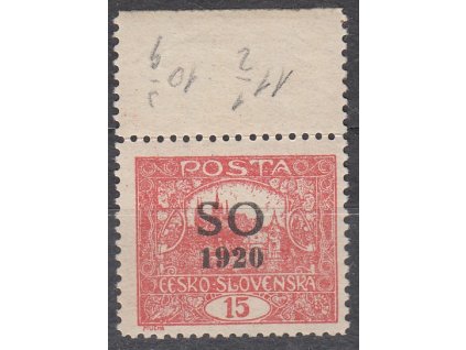 15h cihlově červená, Řz.11 1/2:10 3/4, zk.Tribuna,Havlas, krajový kus, Nr.SO5E, **