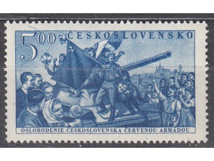 1952, 5Kčs 9.květen, DV - šikmá čára nad hodnotou, Nr.654DV25/1, **