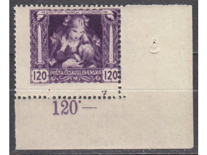 120h fialová, Hz., rohový kus s DČ 7, Nr.32A, **