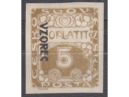 5h hnědoolivová, VZOREC (vlevo dolů), Nr.DL1vz, * po nálepce