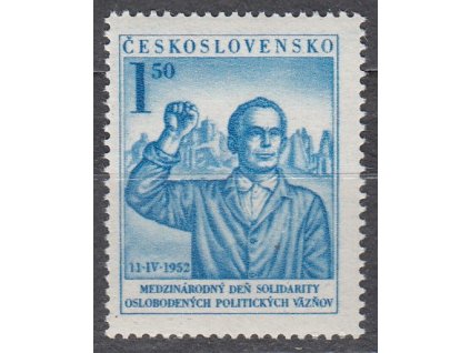 1952, 1.50Kčs Vězeň, ZT v barvě světle modré, zk.Beneš, Nr.644ZT, **, luxusní kus