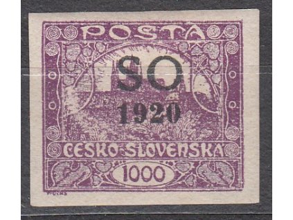 1000h fialová, černý přetisk, zk.Mrňák, Gilbert, Nr.SO23a, * po nálepce