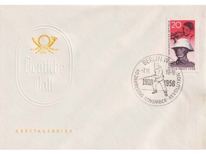 1958, 20 Pf Voják, obálka FDC, neprošlé, MiNr.662