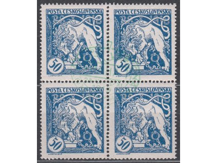 50h modrá, Hz., 4blok s ST II+I, nátisk, Nr.29AST, **