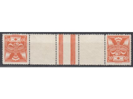 20h oranžová, široká protichůdná dvojice, Nr.148TBb, **, luxusní kus