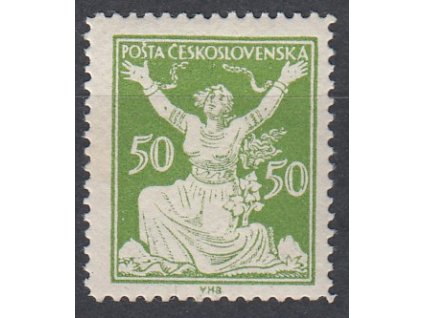 50h zelená, Řz.13 3/4, zk.Gilbert, Nr.156B, **