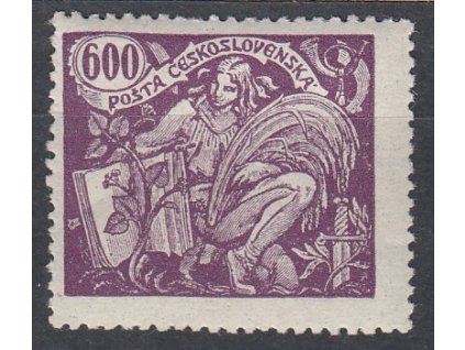 600h fialová, Hz.13 3/4:13 1/2, zk.Gilbert, Nr.169B, **, dvl, malé vlomy papíru (viz. foto), vzácná známka