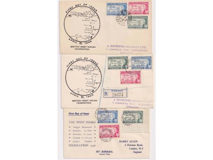 Trinidad, Barbados a St. Vincent, 3 kusy celistvostí zasl. v roce 1958