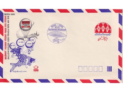 COB 56C balonová pošta, přítisk WIPA 1981, neprošlé, lehká omačkání