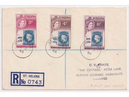 St. Helena, 1954, DR St. Helena, R-dopis zasl. v roce 1956 do Anglie, hezké