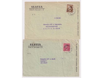 1944, 2 ks složenek vyfr. zn. 30h resp. 1.20K Hitler, DR Kdyně, prošlé
