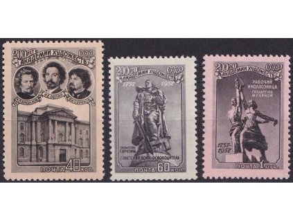 1957, 40K-1R série Akademie, MiNr.2029-31, **