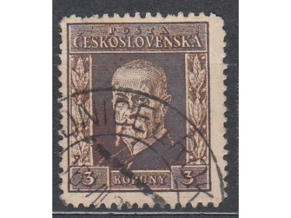 3Kč hnědá, I.typ, svislá pr.1, zk.Gilbert, Nr.192, razítkované, kz