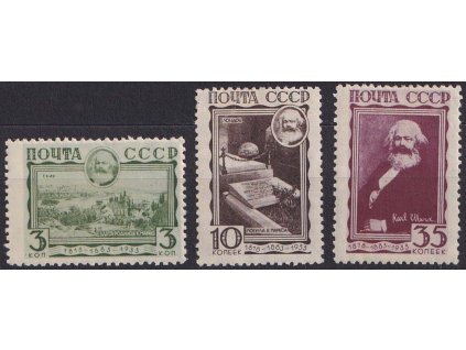 1933, 3-35 K série Marx, Minr.424-26, **