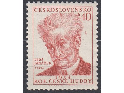 1954, 30 h Janáček, DV - skvrna vpravo od hlavy, Nr.792DV16/2, **