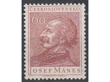 1953, 60h Mánes, DV - vodorovná čára nad písmeny "SE" MÁNES, Nr.760DV18/2, **