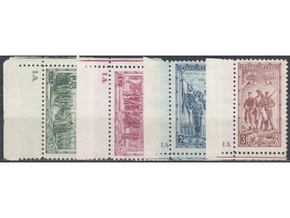 1934, 50h-3Kč Vojenské, roh. série s DČ 1A, Nr.276-9, **