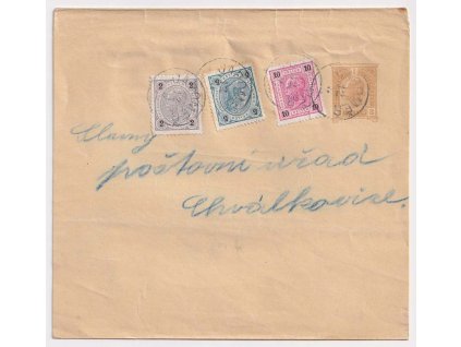 1904, novinová páska 3 H Franc Josef dofr. zn. 2+5+10 H Franc Josef,