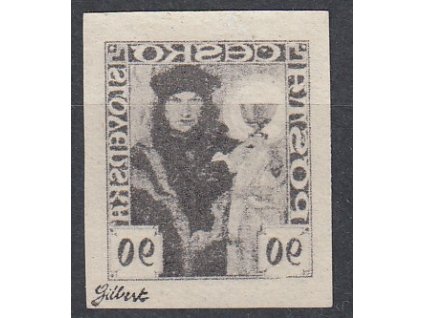 90h černá, nezoubkovaná, plný obtisk, zk.Gilbert, Nr.163, **