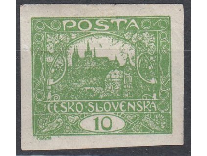 10h zelená, nezoubkovaná, zk.Mrňák, Nr.N6, krásné střihy, * po nálepce