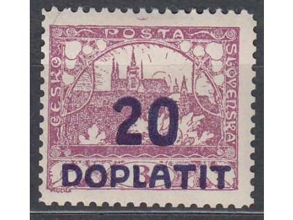 20/3h fialová, ministr. Řz.11 1/2, Nr.DL16, * po nálepce