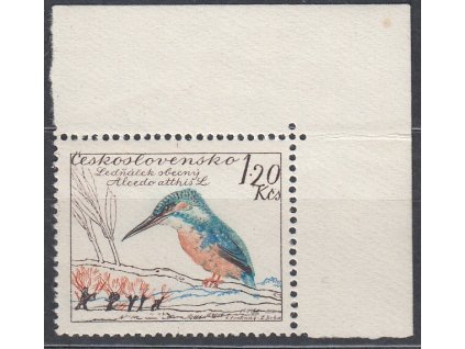 1959, 1.20 Kčs Ptactvo, typ II., rohový kus, Nr.1084II, **