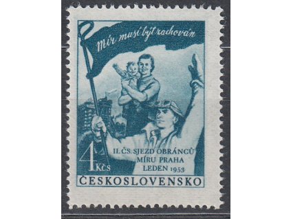 1953, 4Kčs mírový plakát, II.typ, Nr.701, **