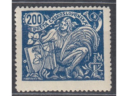 200h modrá, Řz.13 3/4, III.typ, zk.Gilbert, Nr.174, **