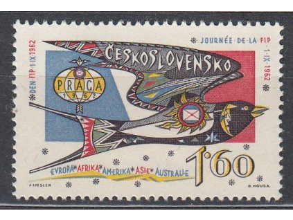 1962, 1.60Kčs FIP, VV - vynechán tisk hvězdičky, Nr.1269VV, **, mimořádně vzácná odchylka, luxusní exemplář