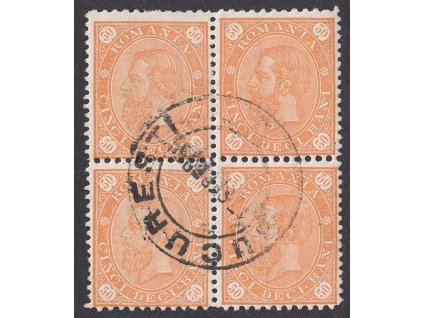 1894, 50 B Karel I., 4blok s průsvitkou P R, MiNr.98, razítkované