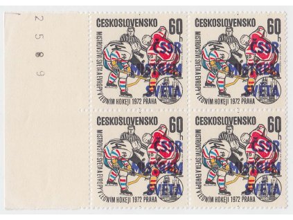 1972, 60h ČSSR mistrem světa, 4blok s DV - přerušené "T", Nr,1961, **