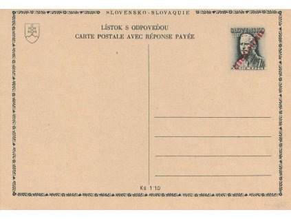 CDV 80 Rázus s přetiskem ČESKOSLOVENSKO, I. díl