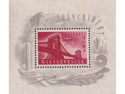 1948, 2 Ft letecký aršík Most, MiNr.Bl.12, **