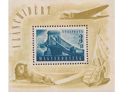 1948, 3 Ft letecký aršík Most, MiNr.Bl.13, **