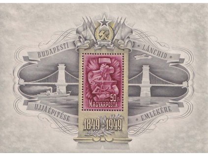1949, 50 Ft letecký aršík Most, MiNr.Bl.17, **