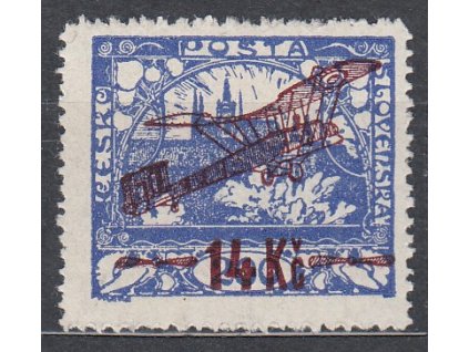1920, 14Kč/200h modrá, Řz.13 3/4, zk.Mrňák, Nr.L1A, **