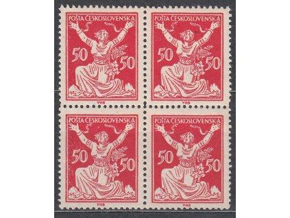 50h červená, 4blok, Nr.155, **, malá výrobní dv