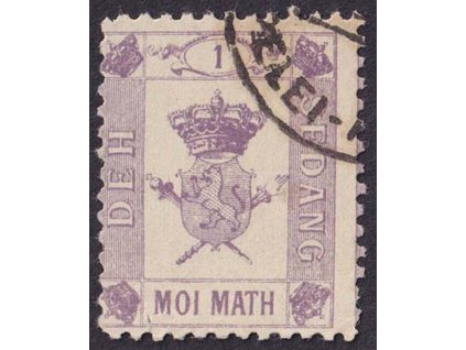 Sedang, 1888, 1 Math Znak, lokální vydání, razítkované, nalomený roh