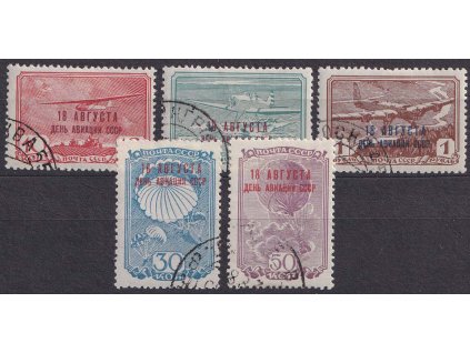 1939, 10K-1R série Den letectví, MiNr.709-13, razítkované
