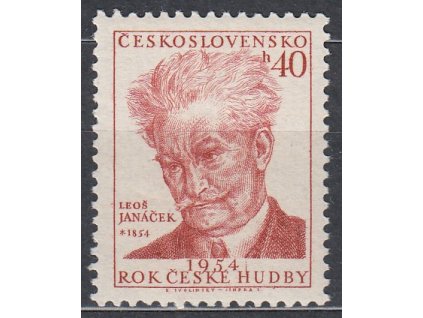 1954, 30 h Janáček, DV - čárka nad "H" HUDBY, Nr.792DV33/2, **