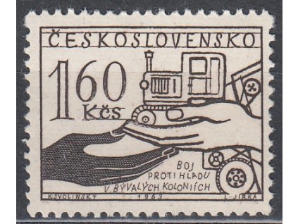 1963, 1.60Kčs Boj proti hladu, obrácené rámcové zoubkování, Nr.1330ORZ, **