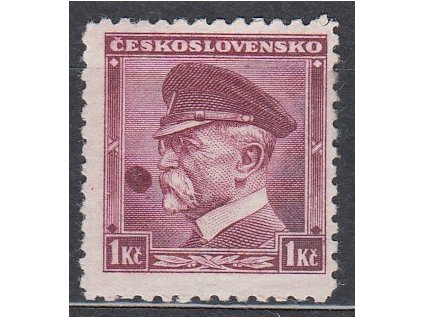 1935, 1Kč Masaryk, velká skvrna před obličejem, Nr.303, **