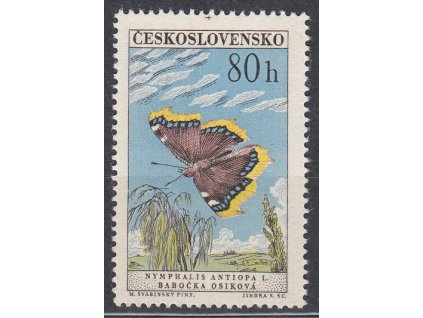 1961, 80h Motýli, DV - čára pod tykadlem, Nr.1222DV1/A, **