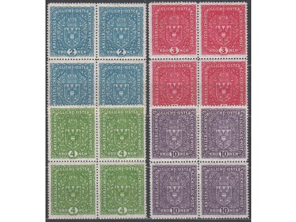 2-10K Znak, 4bloky, žilkovaný papír, **, zn. platné v ČSR, mimořádná nabídka